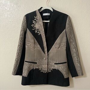 Carolina Herrera Black and Gray Blazer